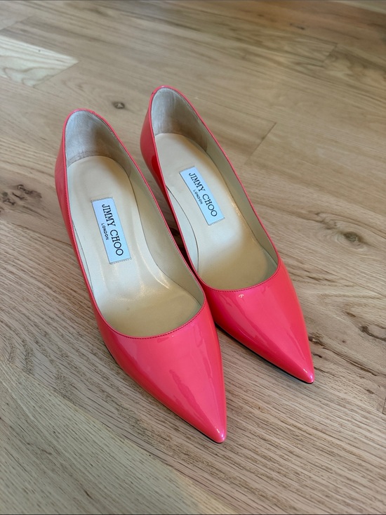 Jimmy Choo Shoes - Jimmy Choo Hot Pink Patent Pointed Toe Pumps